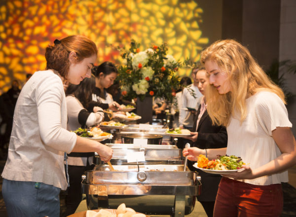 Students dined on traditional Thanksgiving food provided by Vanderbilt Catering. (Susan Urmy/Vanderbilt)