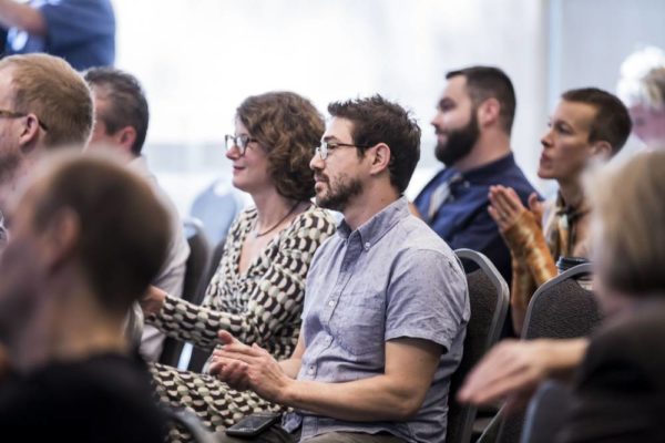 Approximately 150 faculty, students and staff attended the Chancellor's Town Hall on "The Role and Impact of the Arts, Theatre and Music" at the Student Life Center (Susan Urmy/Vanderbilt University)