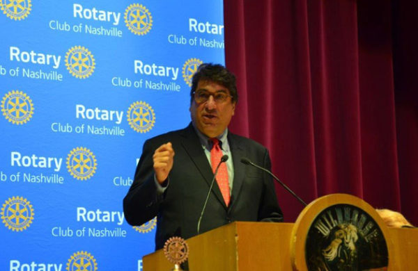 Chancellor Nicholas S. Zeppos addressed the Rotary Club of Nashville on Aug. 27. 