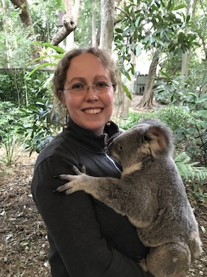desantis holding extremely snuggly koala