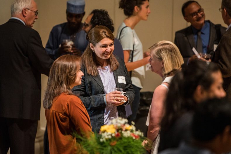 Humphrey Fellows and Friendship Families at Humphrey Fellowship reception.