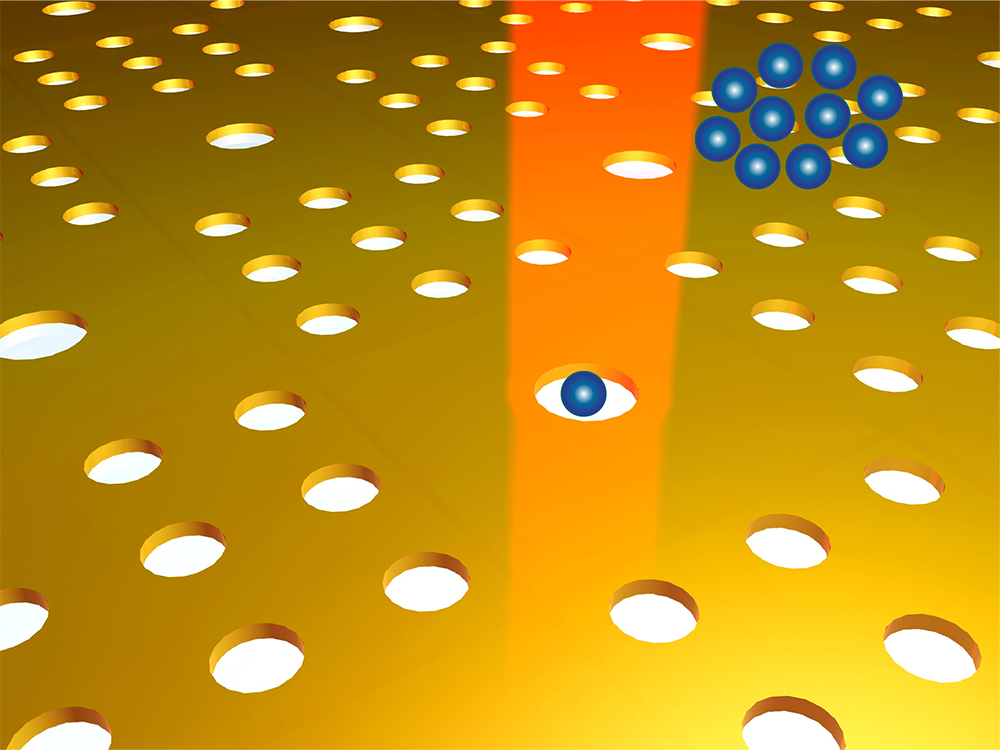 Squeezing light into nano-size volumes is enabled by surface plasmon resonance, a phenomenon that causes molecules to be trapped near the film, making them available for study under powerful microscopes. (Justus Ndukaife/Vanderbilt University)
