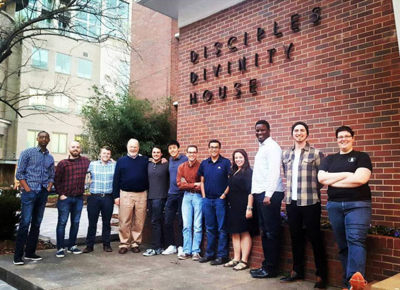 Retiring Dean Mark Miller-McLemore (fourth from left) with Disciples Divinity House students last fall (submitted image).