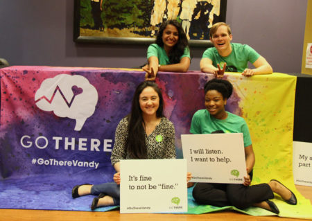 Kelly Perry (front row, left) and classmates at at VUcept's "Remember the Time" event, where students shared their stories of hardship and hope.