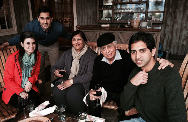 From right, Rick Ferrini with his parents, Vino and Divya, brother Neil, and sister-in-law Caroline (courtesy of the Ferrini family)