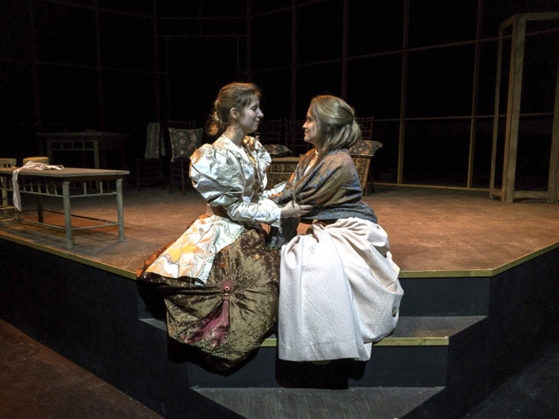 (L-r) Mrs. Warren, played by Jessica Meyer, and her daughter Vivie Warren, played by Mary Marguerite Hall. (Phillip Franck/Vanderbilt)