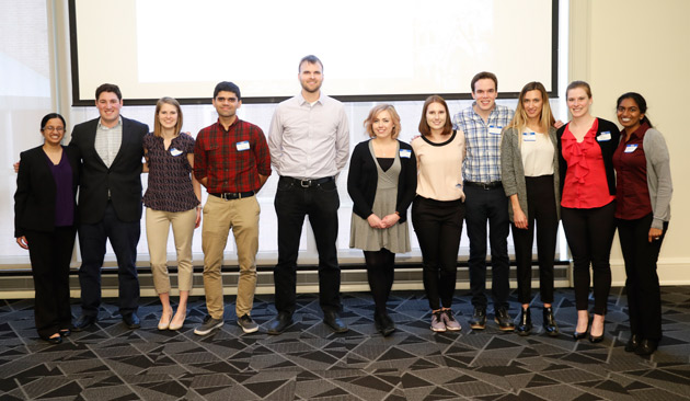 The finalists in the sixth annual Three Minute Thesis Competition at Vanderbilt. (John Russell/Vanderbilt)