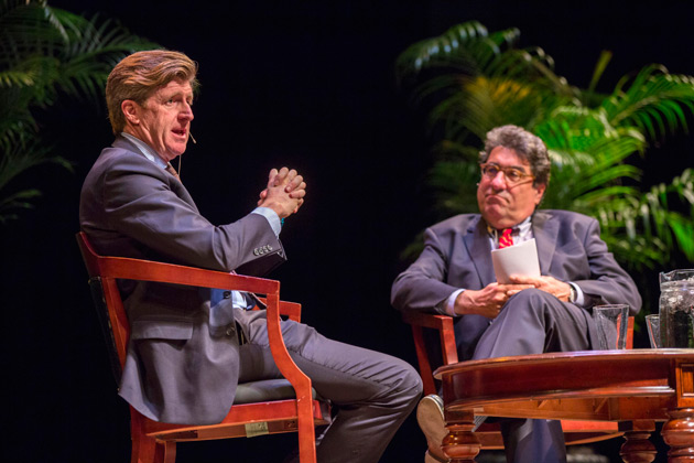 Patrick J. Kennedy (left) and Chancellor Nicholas S. Zeppos (Anne Rayner/Vanderbilt)