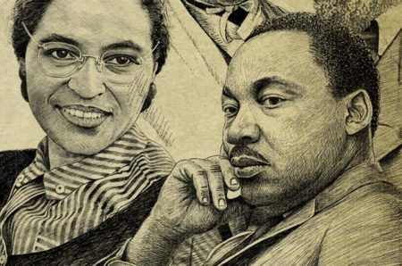 (L to r) Rosa Parks and Martin Luther King Jr.