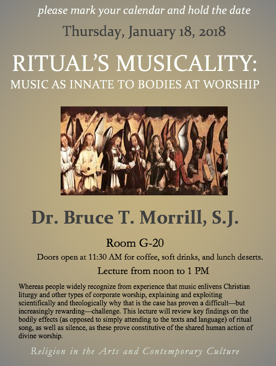 Bruce Morrill to discuss vital role of music in worship rituals