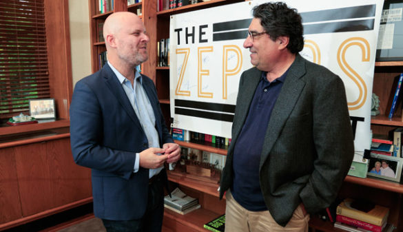 Chancellor Nicholas S. Zeppos interviewed Vanderbilt writer-in-residence Andrew Maraniss for the latest episode of "The Zeppos Report" podcast. (Vanderbilt University)