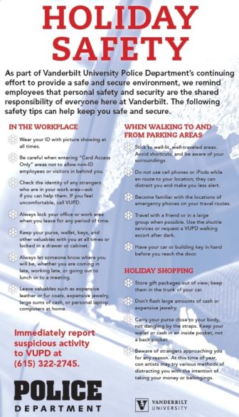 Vanderbilt Police Department offers safety tips for your holiday season ...