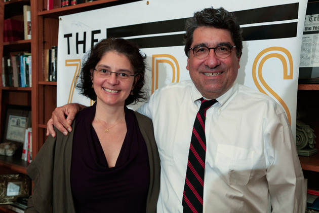 Suzana Herculano-Houzel and Chancellor Nicholas S. Zeppos (Vanderbilt University)