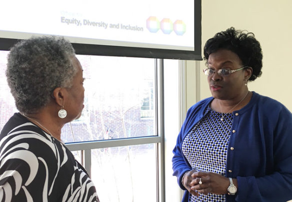 Assistant Vice Chancellor for Equity, Diversity and Inclusion Sandra L. Barnes (right) presents workshops about unconscious bias. These workshops are intended to help the university community develop strategies to work past quick judgments and prejudices and appreciate people for who they are. (Vanderbilt University)