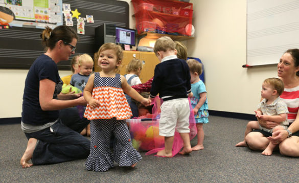 From “Cuddle and Bounce” for infants to “Family Time” for toddlers, Kindermusik classes are full of joy. (Vanderbilt University)