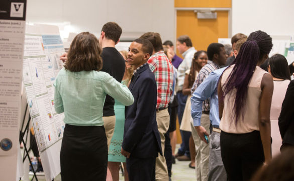 Students hosted by the elite Vanderbilt Summer Science Academy presented their research—from stem cells to Zika—at the 15th annual Student Research Symposium held Aug. 3 at the Engineering and Science Building. (Joe Howell/Vanderbilt)