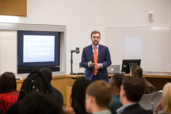 VSSA participant Eli Solomon was chosen to present at the Student Research Symposium Aug. 3 at the Engineering and Science Building. (Joe Howell/Vanderbilt)