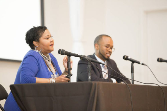 Donna Y. Ford (left) led the The R.A.C.E. Mentoring conference was held at the Wyatt Center at Vanderbilt's Peabody College. (Photos by Susan Urmy/Vanderbilt)