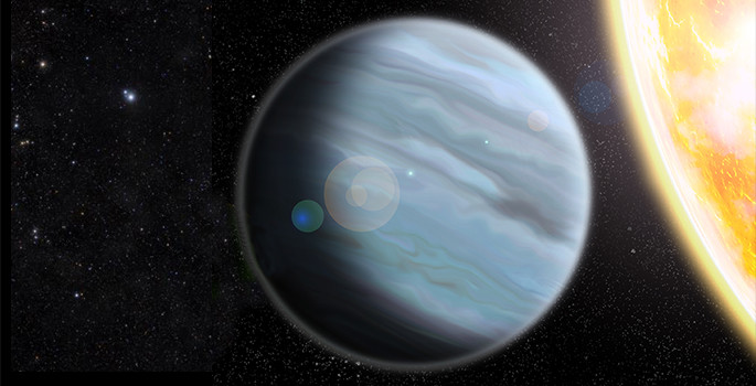 painting of a gas giant planet