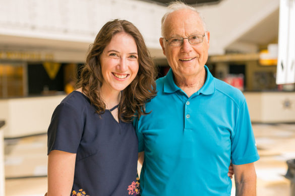 Rachel Reindeau, Class of 2017, and her grandfather Jim Cheshire, Class of 1967. (Vanderbilt University)