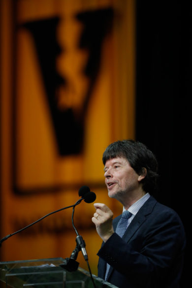 Award-winning documentary filmmaker Ken Burns addressed Vanderbilt graduates as part of Senior Day on May 11. (Daniel Dubois/Vanderbilt)