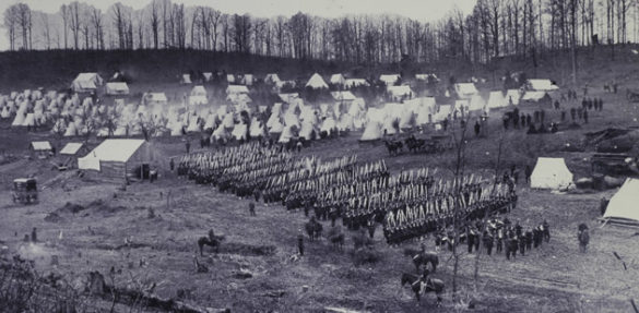 From Ken Burns' "The Civil War." 96th Pennsylvania marches by column of companies. (credit: Library of Congress)