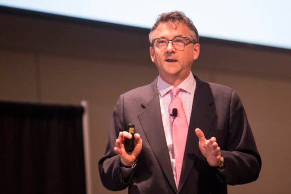 Vice Chancellor for Information Technology John Lutz at the SkyVU Town Hall April 4. (Joe Howell/Vanderbilt)