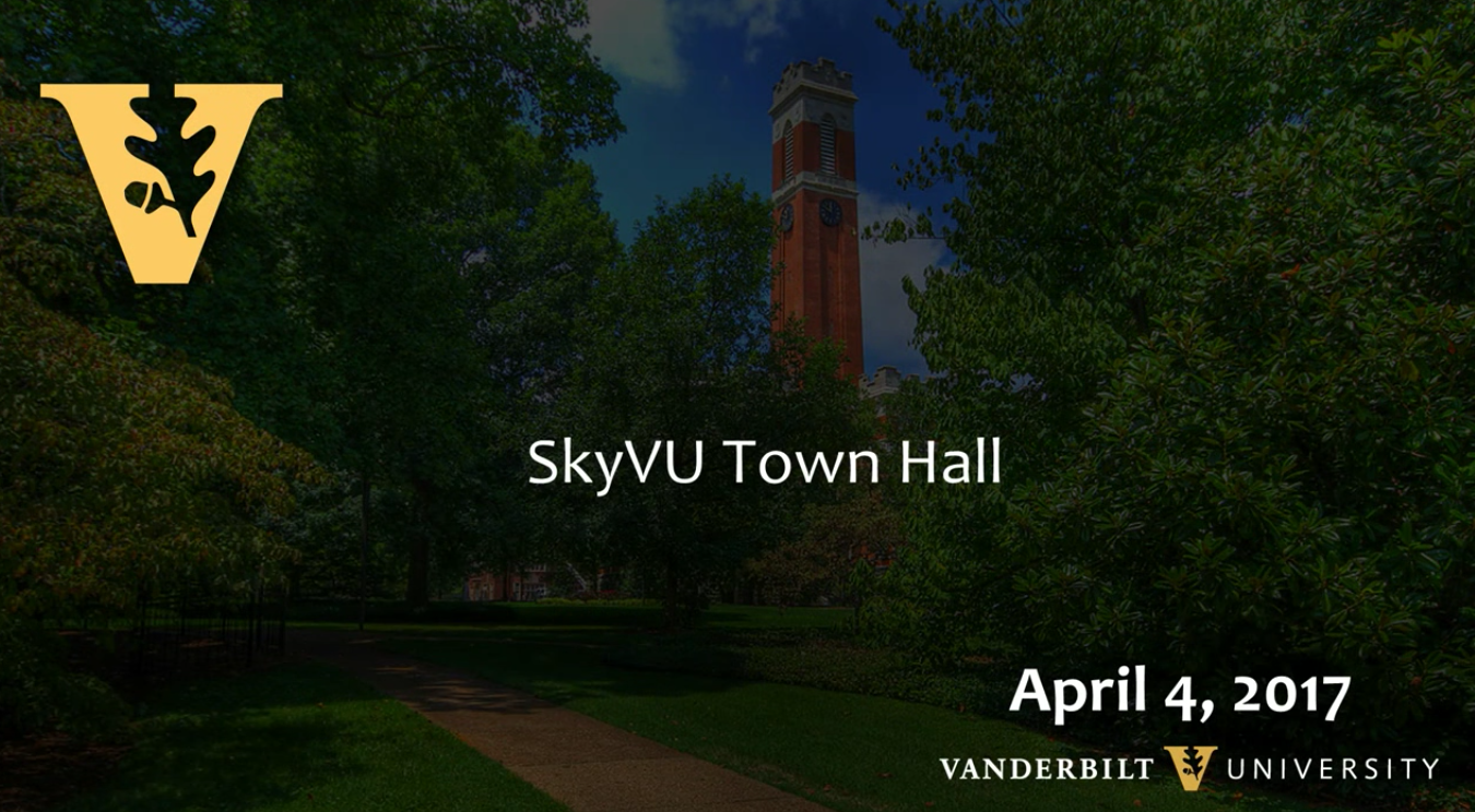 SkyVU Town Hall, April 4, 2017, Vanderbilt University