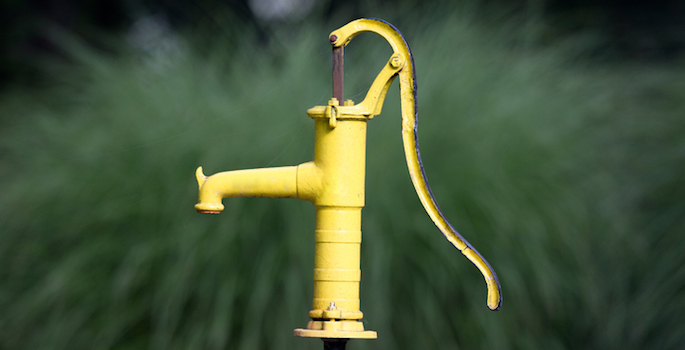 bright yellow water pump