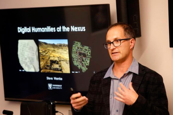 Mellon Faculty Fellow Steven Wernke provided an overview of his archaeological research using digital tools (Steve Green/Vanderbilt)