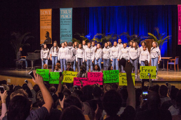 Vanderbilt students perform at the 2017 MLK Commemorative Series keynote event. (Anne Rayner/Vanderbilt)