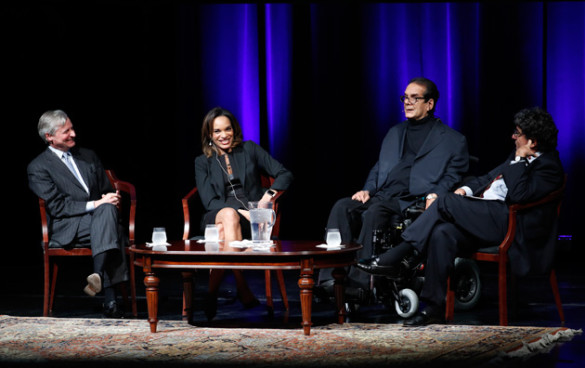 L-r: Distinguished Visiting Professor Jon Meacham, CNN's Nia-Malika Henderson, Fox News' Charles Krauthammer and Chancellor Nicholas S. Zeppos discussed the outcome of the 2016 presidential election in Langford Auditorium Nov. 15. (John Russell/Vanderbilt)