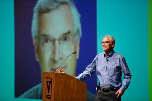 Jeff Rothschild delivered the opening keynote address at the third annual VandyHacks event. (Joe Howell/Vanderbilt)