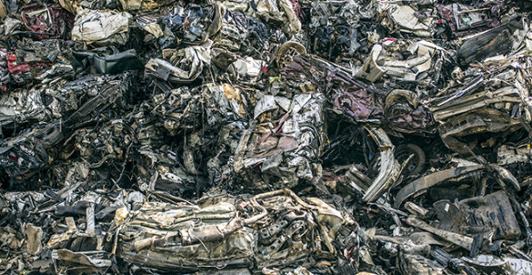 Each year the U.S. produces hundreds of millions of tons of metal scrap like this, which was photographed at the PSC Metals scrapyard in Nashville.(Vanderbilt University)