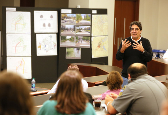 Chancellor Nicholas S. Zeppos addresses Vanderbilt community members at a town hall meeting discussing FutureVU Oct. 28. (Vanderbilt University)