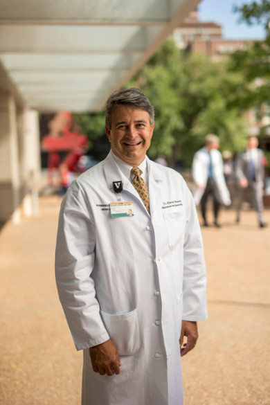 Ronald Alvarez was photographed at Vanderbilt University Medical Center Plaza. (John Russell/Vanderbilt)