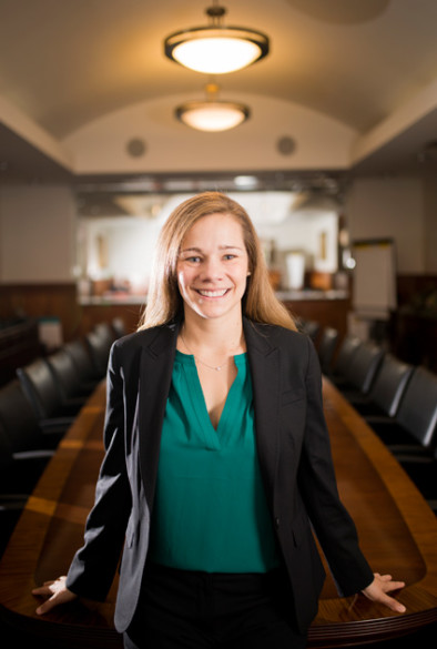 Megan Lawrence was photographed at the Owen Graduate School of Management. (Susan Urmy/Vanderbilt)