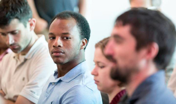 About 30 graduate students and faculty attended a Q&A with U.S. Rep. Chuck Fleischmann Oct. 4. (Joe Howell/Vanderbilt)