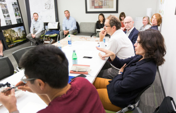 The Sept. 22 Faculty Advisory Committee meeting was an opportunity for faculty to learn more about the FutureVU process to date and to provide input and ask questions about preliminary ideas with university leadership and Pelli Clarke Pelli Architects. (John Russell/Vanderbilt)