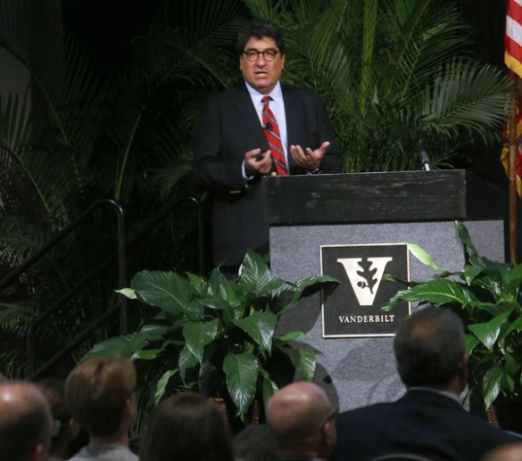 Chancellor Nicholas S. Zeppos delivered his annual fall address to faculty Aug. 25 at the Student Life Center. (Steve Green/Vanderbilt)