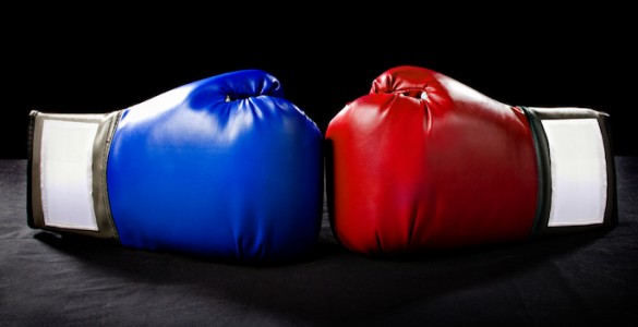 boxing gloves red and blue