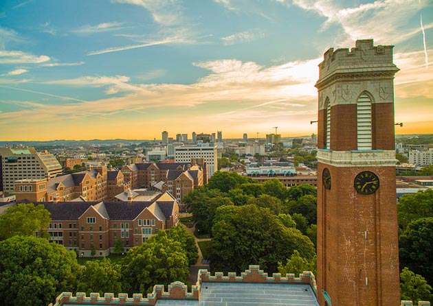 Vanderbilt University Kirkland Tower aerial photograph