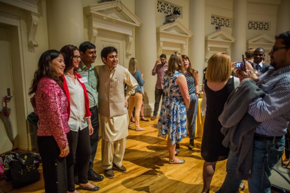 Humphrey Fellowship Program International Fellows gather with their Friendship Families. (Vanderbilt University)