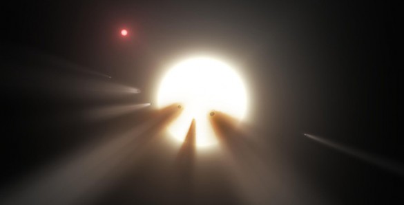 comets converging on star