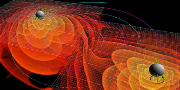 representation of sound waves from black holes colliding