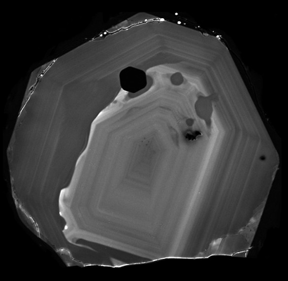 close-up cross section of crystal