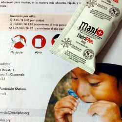 packet of ManiPlus lying on an information sheet