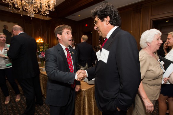 U.S. Rep. Chuck Fleischmann and Chancellor Nicholas S. Zeppos at Vanderbilt's congressional reception in Washington, D.C. June 9.