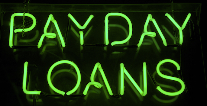 payday loan neon sign