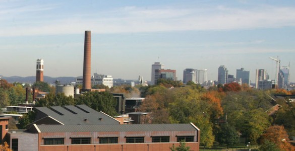 smokestack on skyline